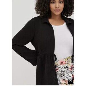 TORRID NEW NWT SIZE 2 2x 18 20 Textured Gauze Tie Waist 3rd Piece Tunic Jacket